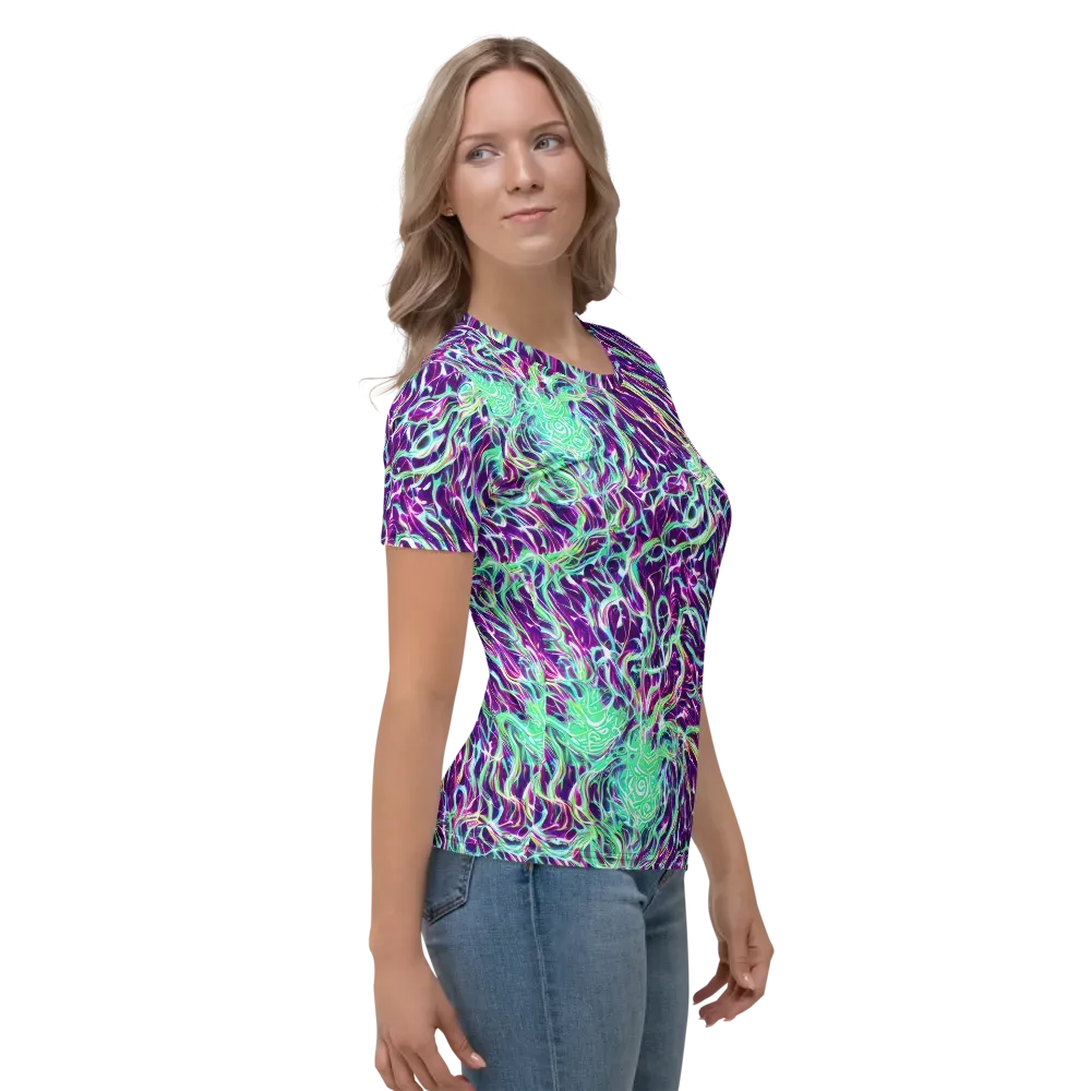 Vivid Nebula on Women's Crew Neck T-Shirt — Right