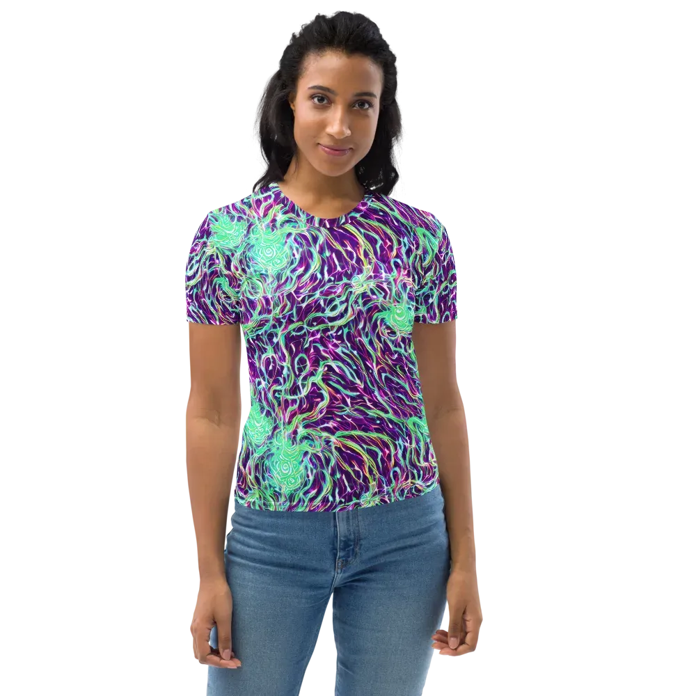 Vivid Nebula on Women's Crew Neck T-Shirt — Front