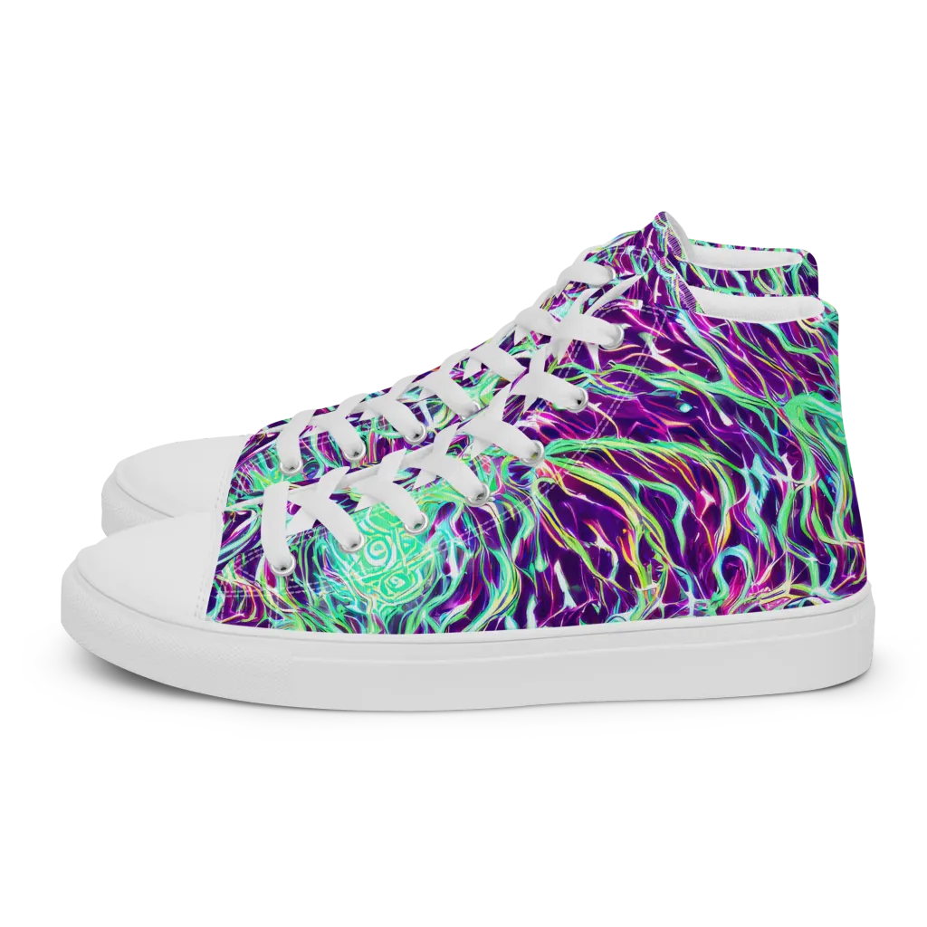 Vivid Nebula on Women's High Top Canvas Shoes — Left