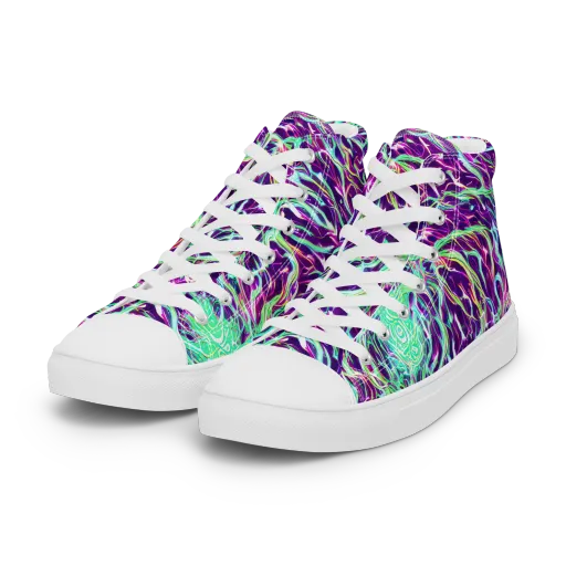 Vivid Nebula on a Women's High Top Canvas Shoes