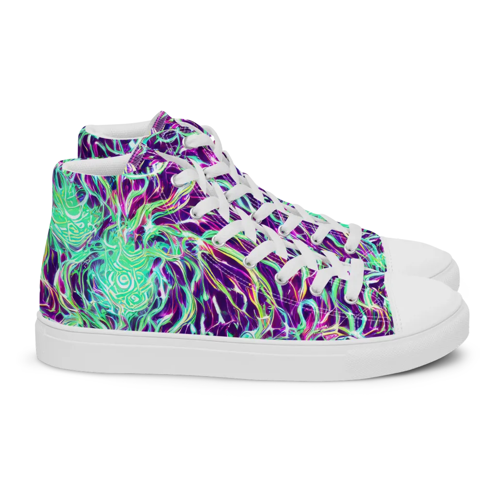 Vivid Nebula on Women's High Top Canvas Shoes — Right