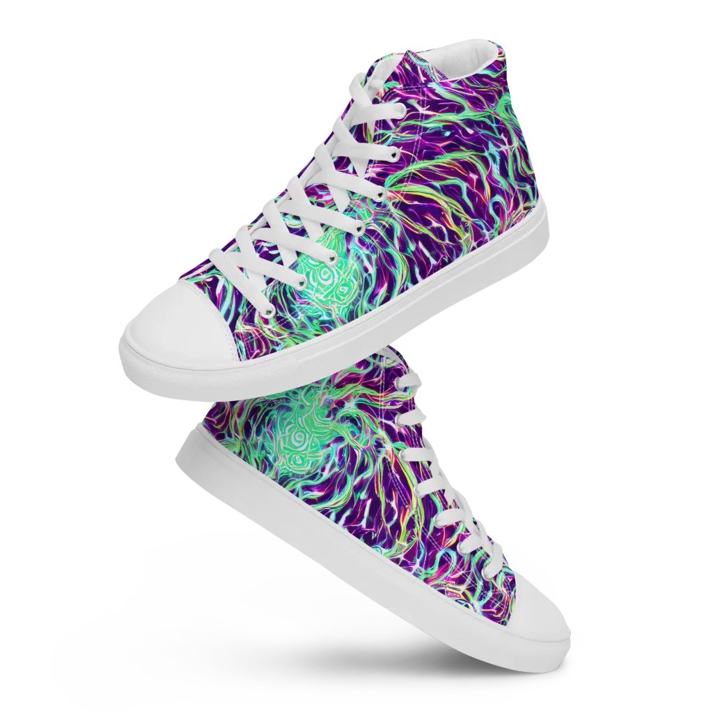 Vivid Nebula on Women's High Top Canvas Shoes — Front
