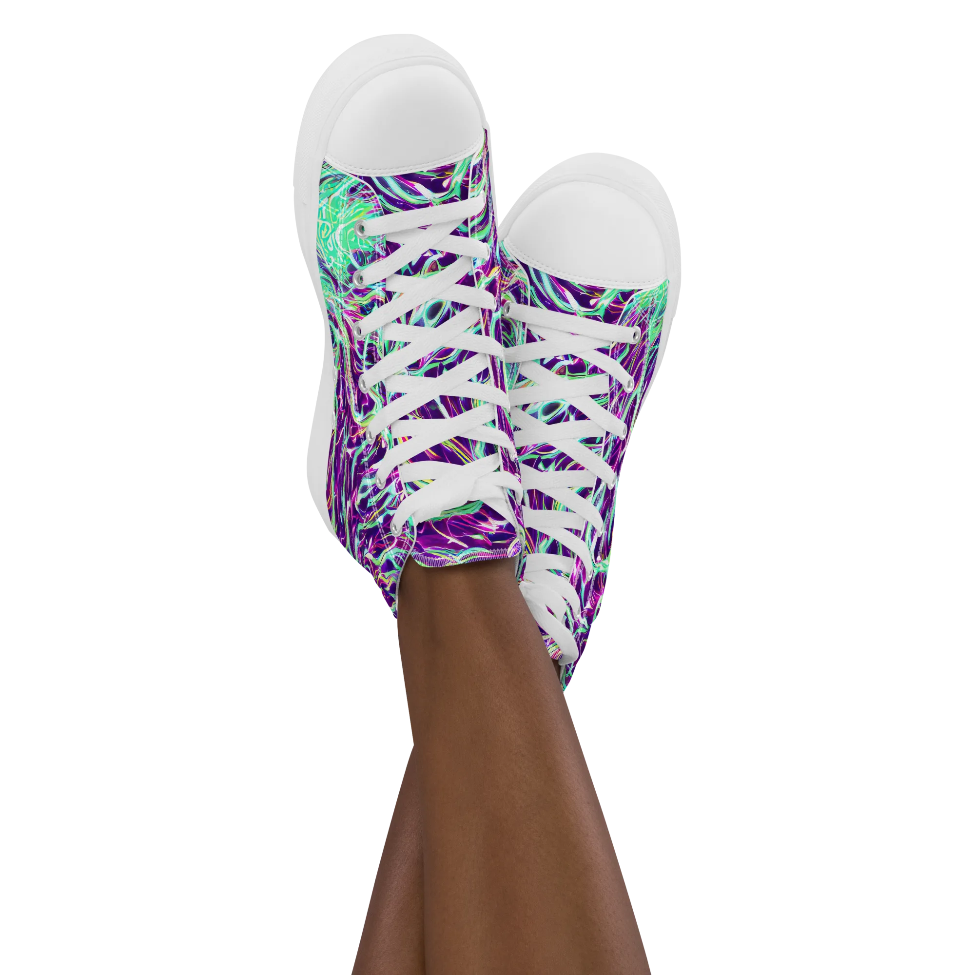 Vivid Nebula on Women's High Top Canvas Shoes — Front