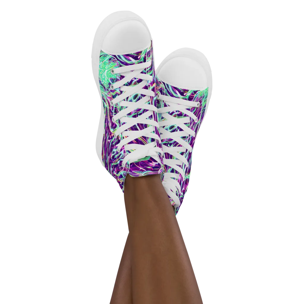 Vivid Nebula on Women's High Top Canvas Shoes — Front