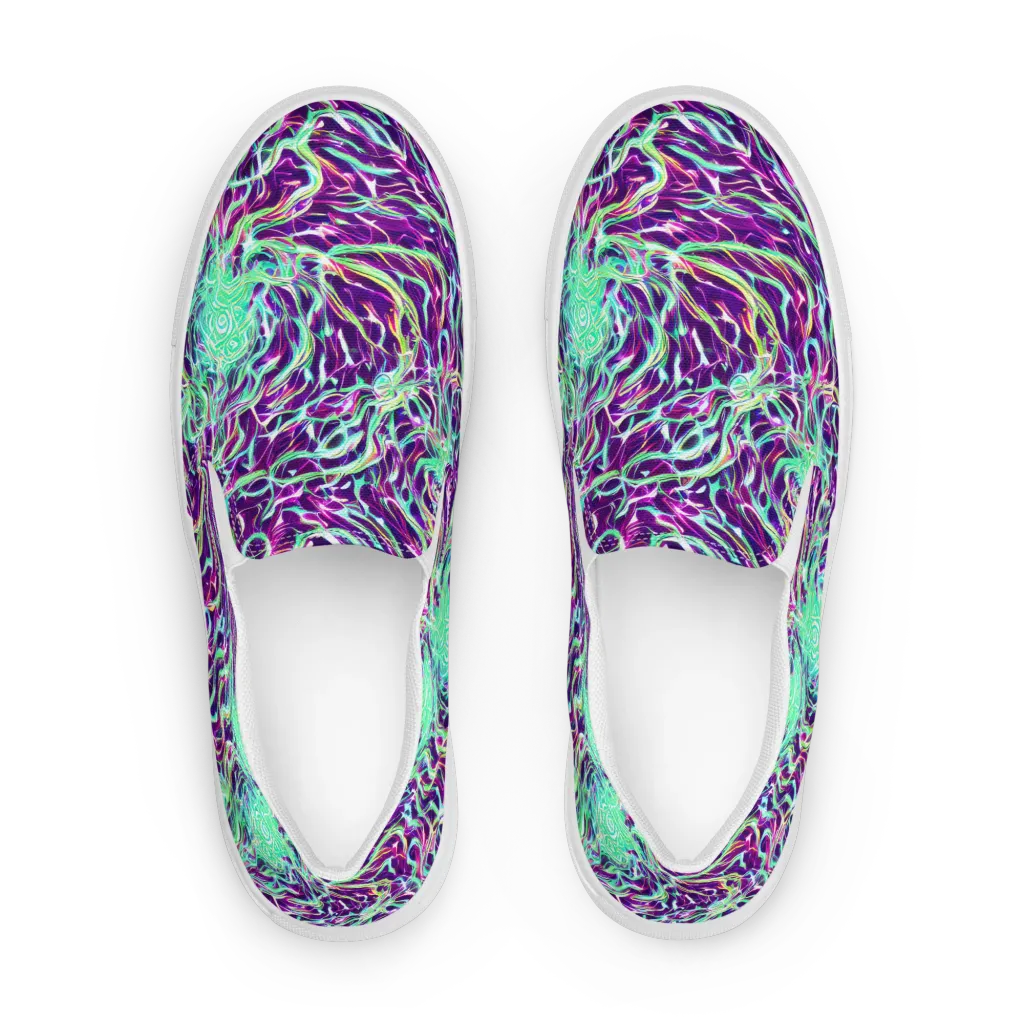 Vivid Nebula on Men's Slip-On Canvas Shoes — Front