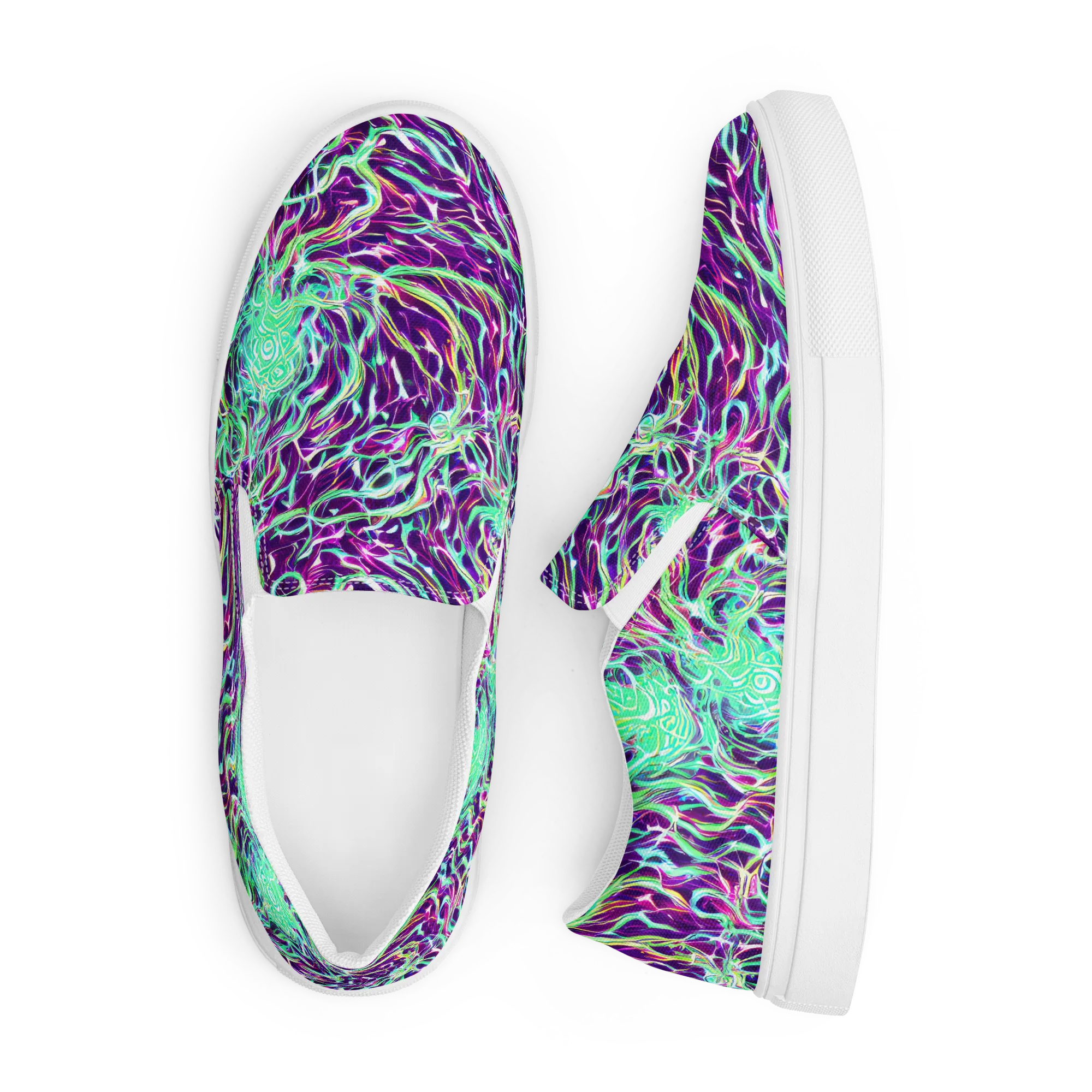 Vivid Nebula on Men's Slip-On Canvas Shoes — Front