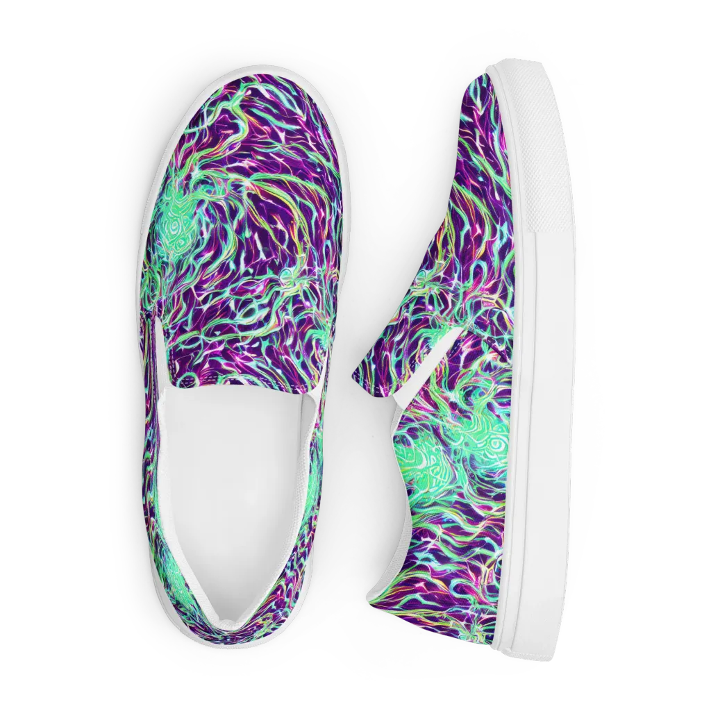 Vivid Nebula on Men's Slip-On Canvas Shoes — Front