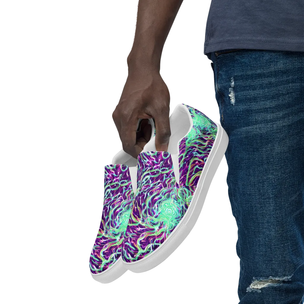 Vivid Nebula on Men's Slip-On Canvas Shoes — Left Front