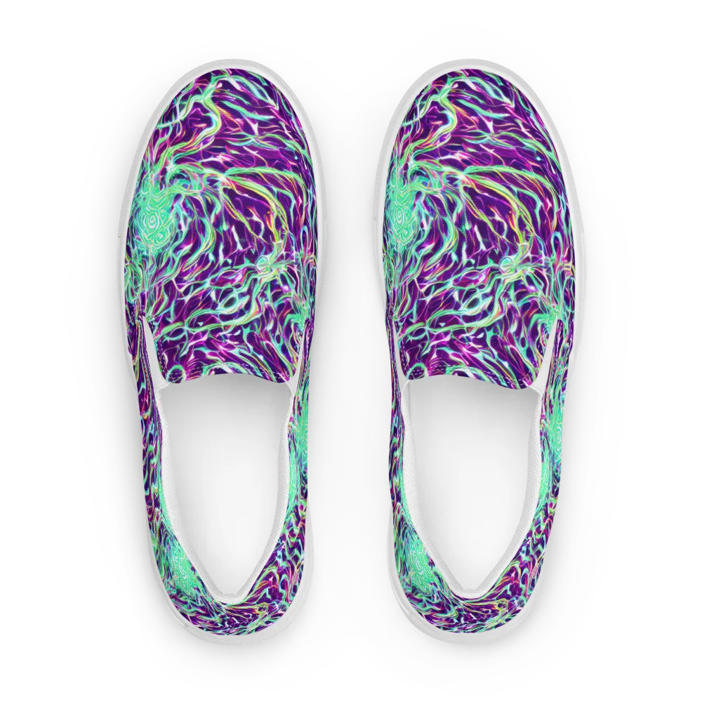 Vivid Nebula on Women's Slip-On Canvas Shoes — Front