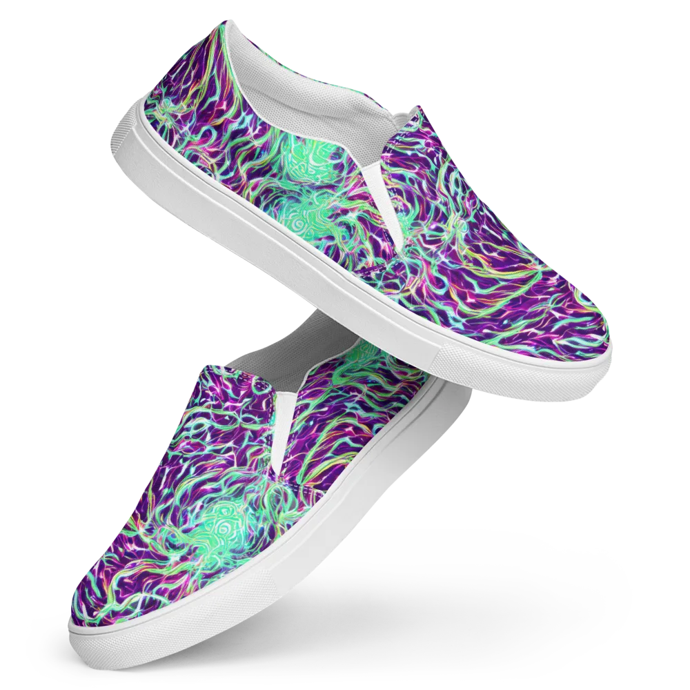 Vivid Nebula on Women's Slip-On Canvas Shoes — Front
