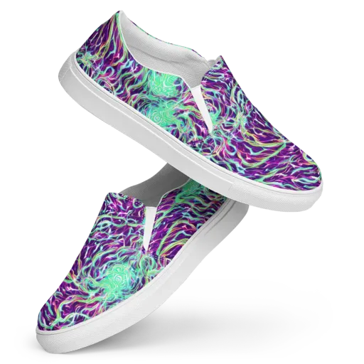 Vivid Nebula on a Women's Slip-On Canvas Shoes