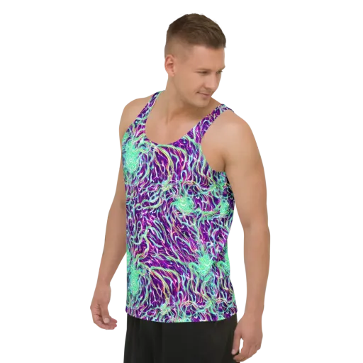 Vivid Nebula on a Men's Tank Top