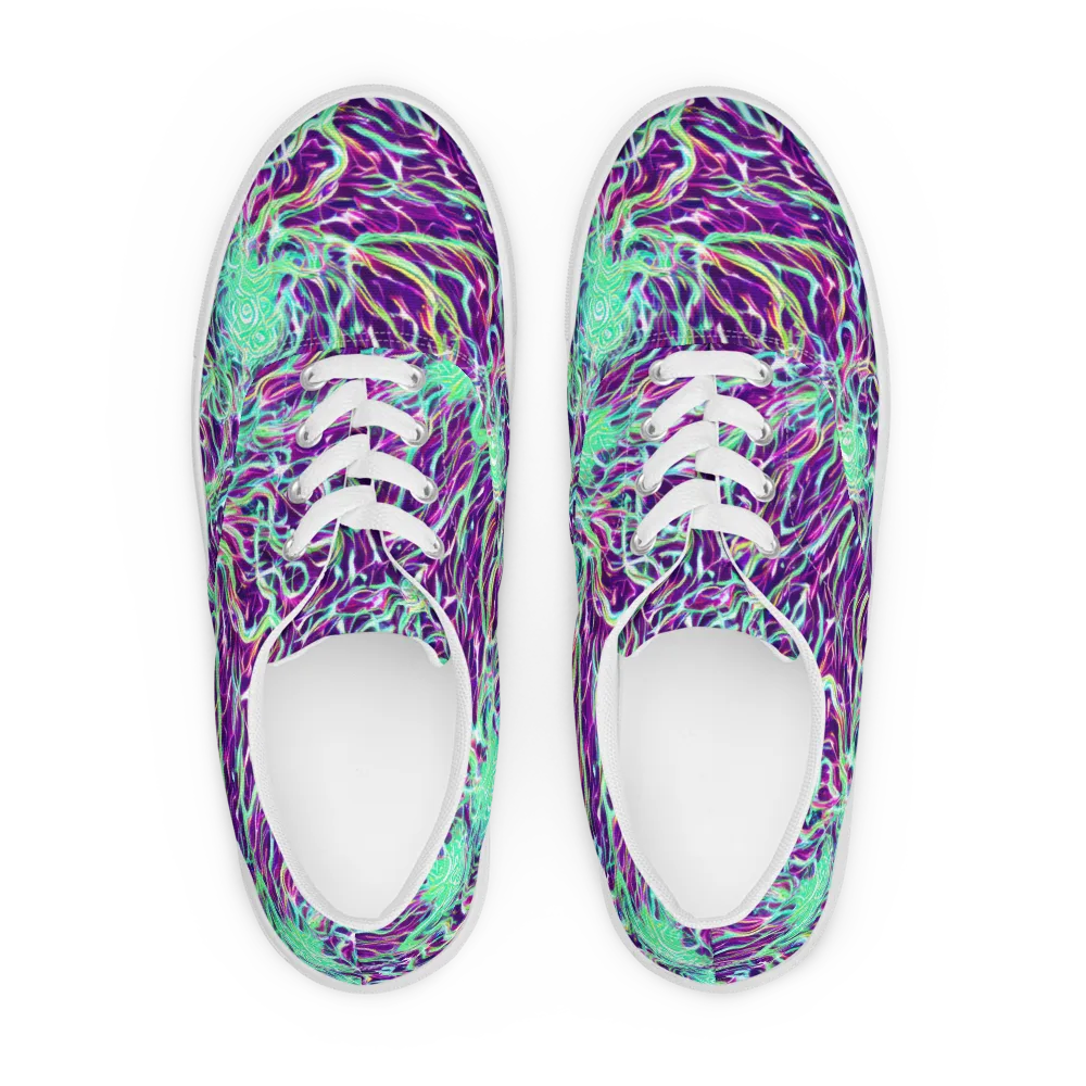 Vivid Nebula on Men's Lace-Up Canvas Shoes — Front