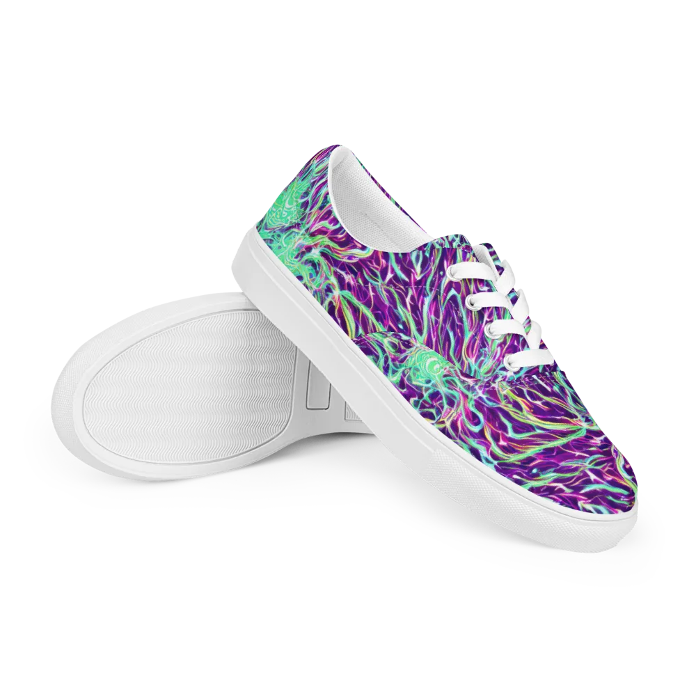 Vivid Nebula on Men's Lace-Up Canvas Shoes — Right Front