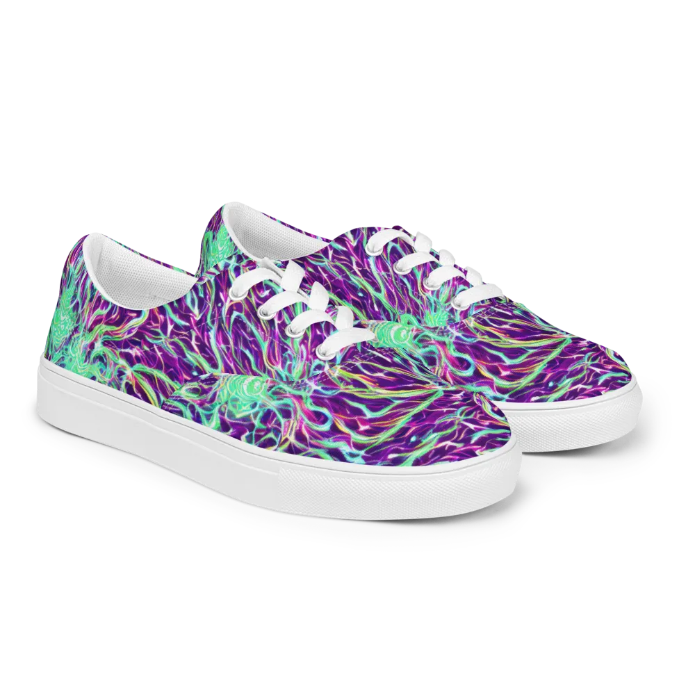 Vivid Nebula on Men's Lace-Up Canvas Shoes — Right Front