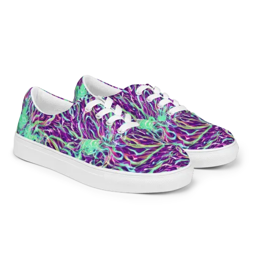 Vivid Nebula on a Men's Lace-Up Canvas Shoes
