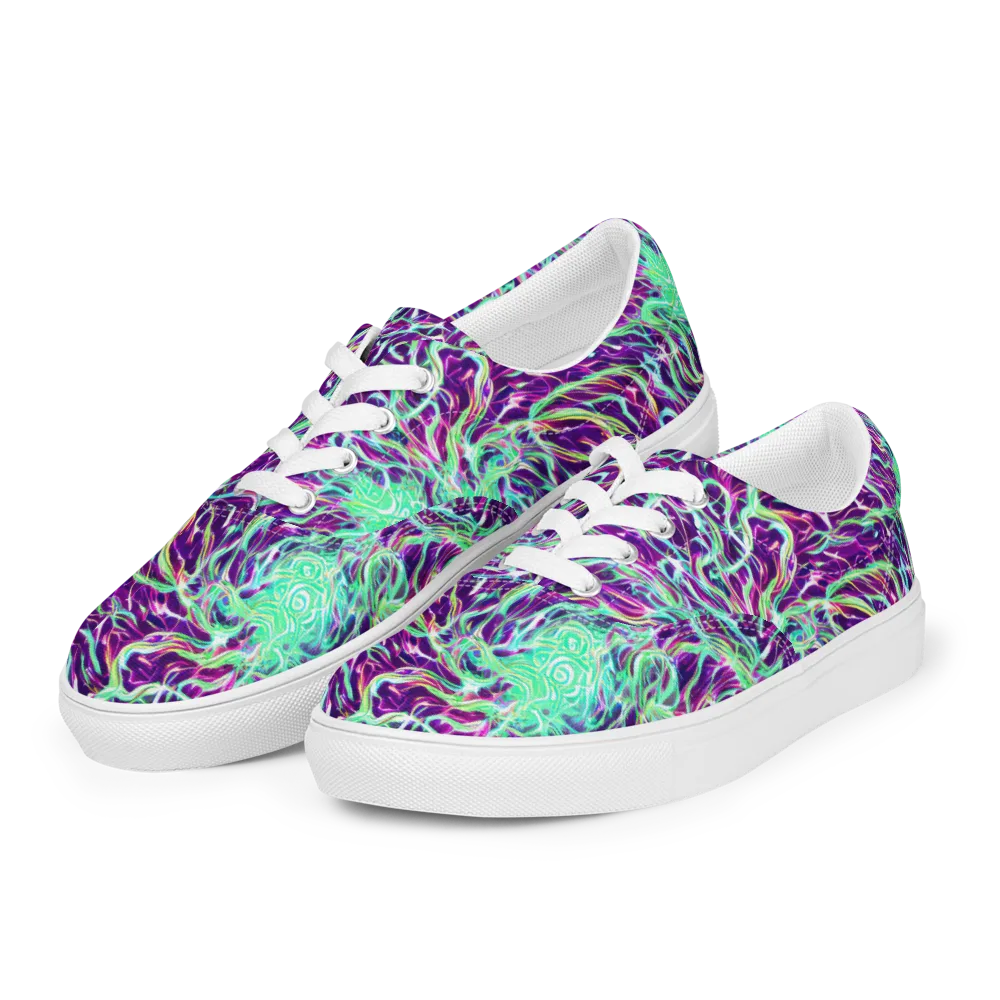 Vivid Nebula on Men's Lace-Up Canvas Shoes — Left Front