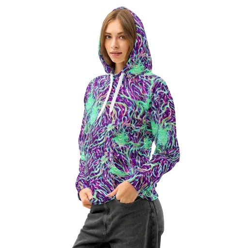 Vivid Nebula on a Cotton Hoodie