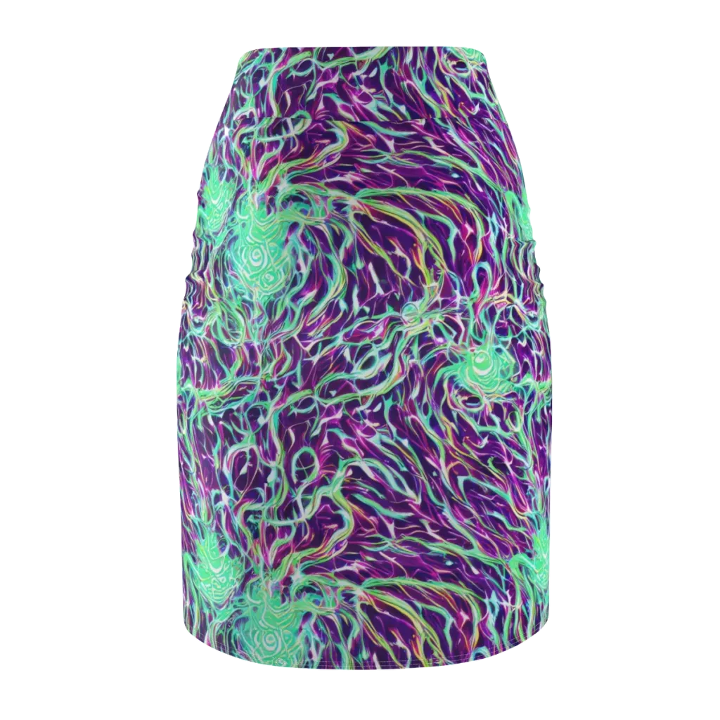 Vivid Nebula on Pencil Skirt — Back