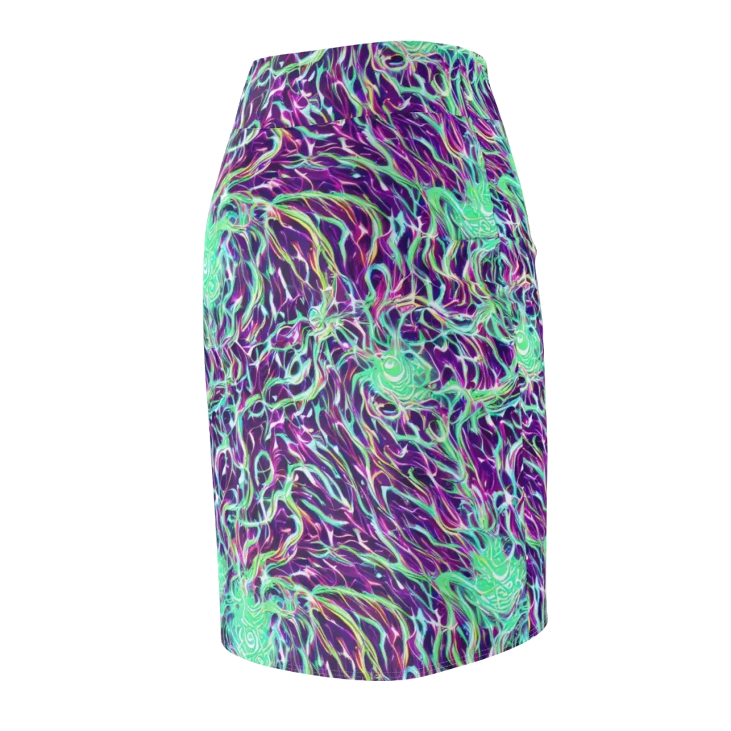 Vivid Nebula on Pencil Skirt — Back Side