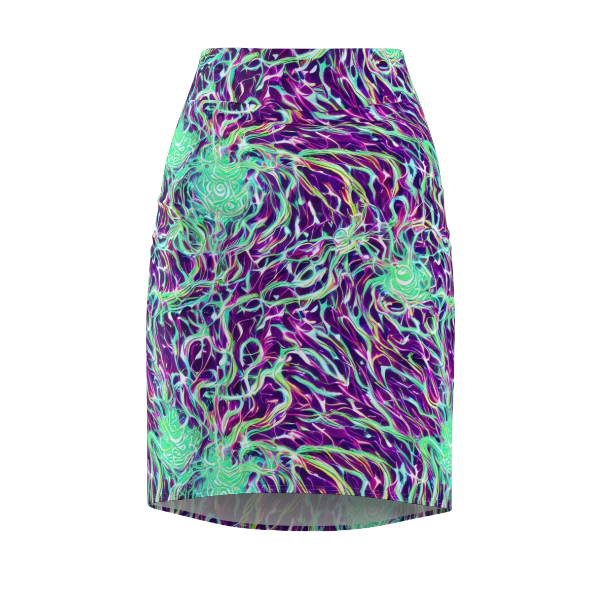 Vivid Nebula on Pencil Skirt — Front