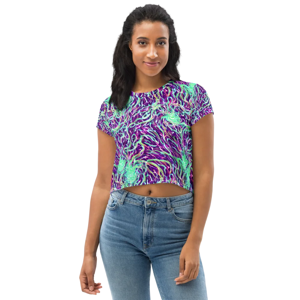 Vivid Nebula on Crop Tee — Front