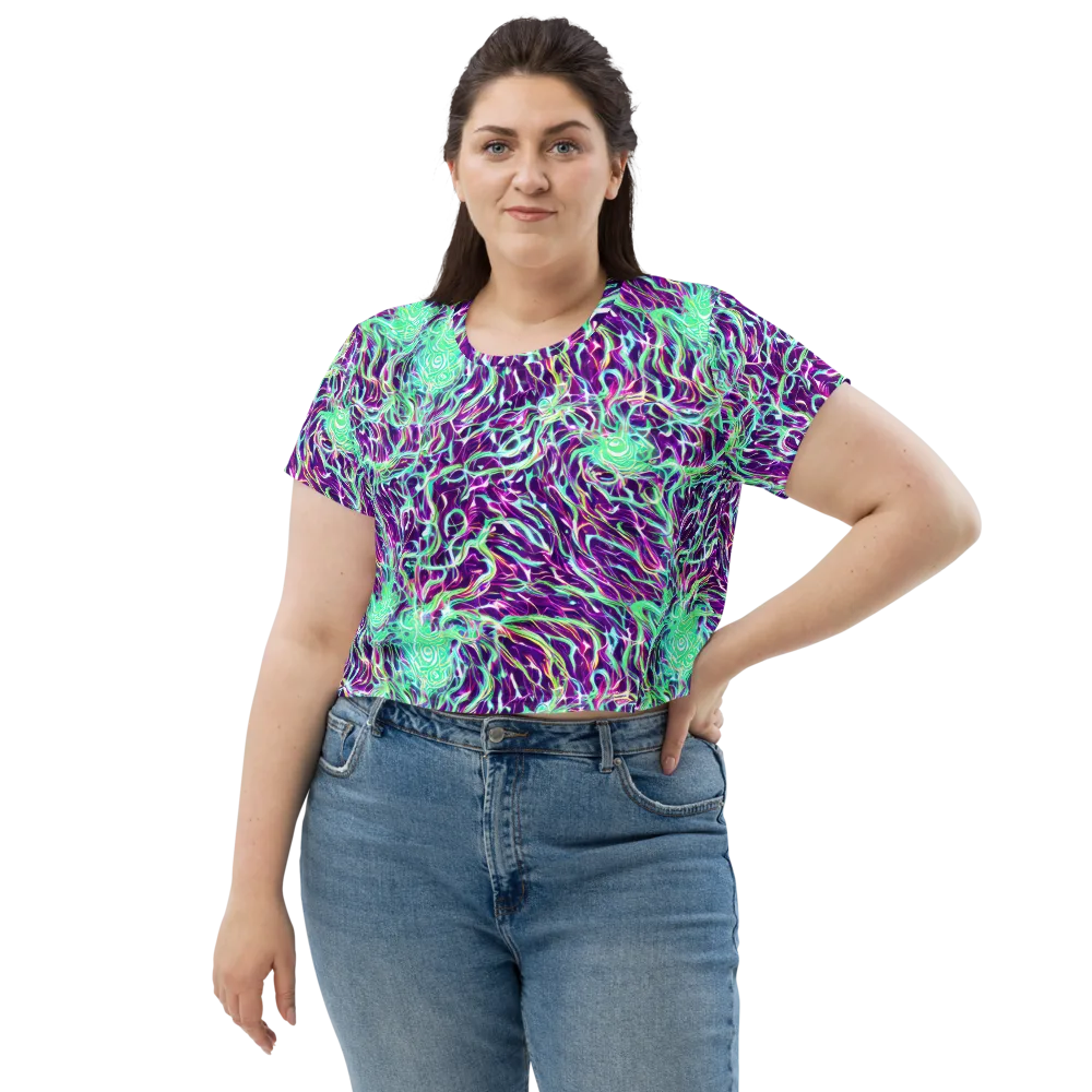 Vivid Nebula on Crop Tee — Front