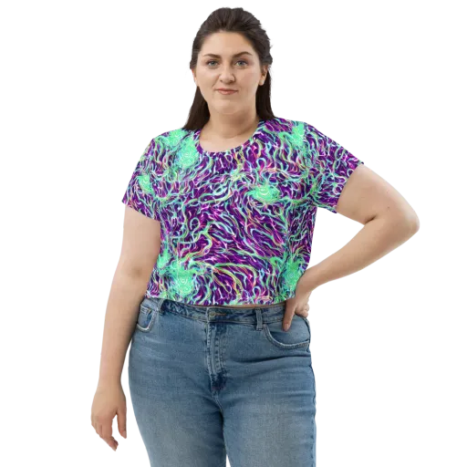 Vivid Nebula on a Crop Tee