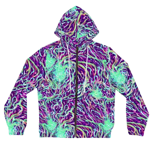 Vivid Nebula on a Women's Full-Zip Hoodie