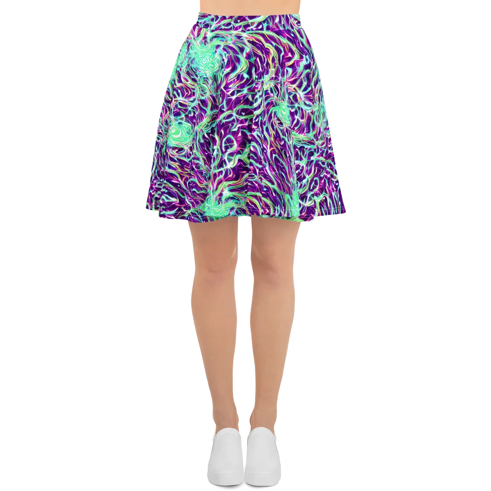 Vivid Nebula on Skater Skirt — Front