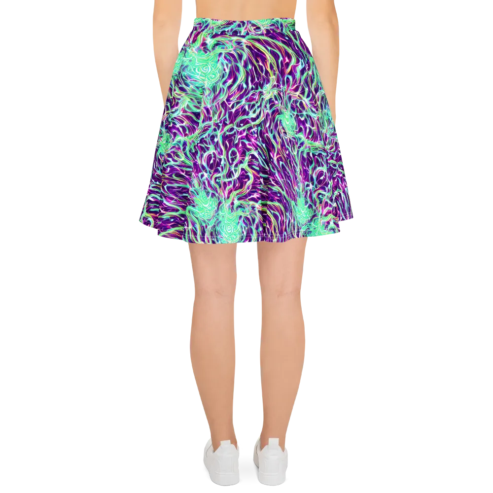 Vivid Nebula on Skater Skirt — Back