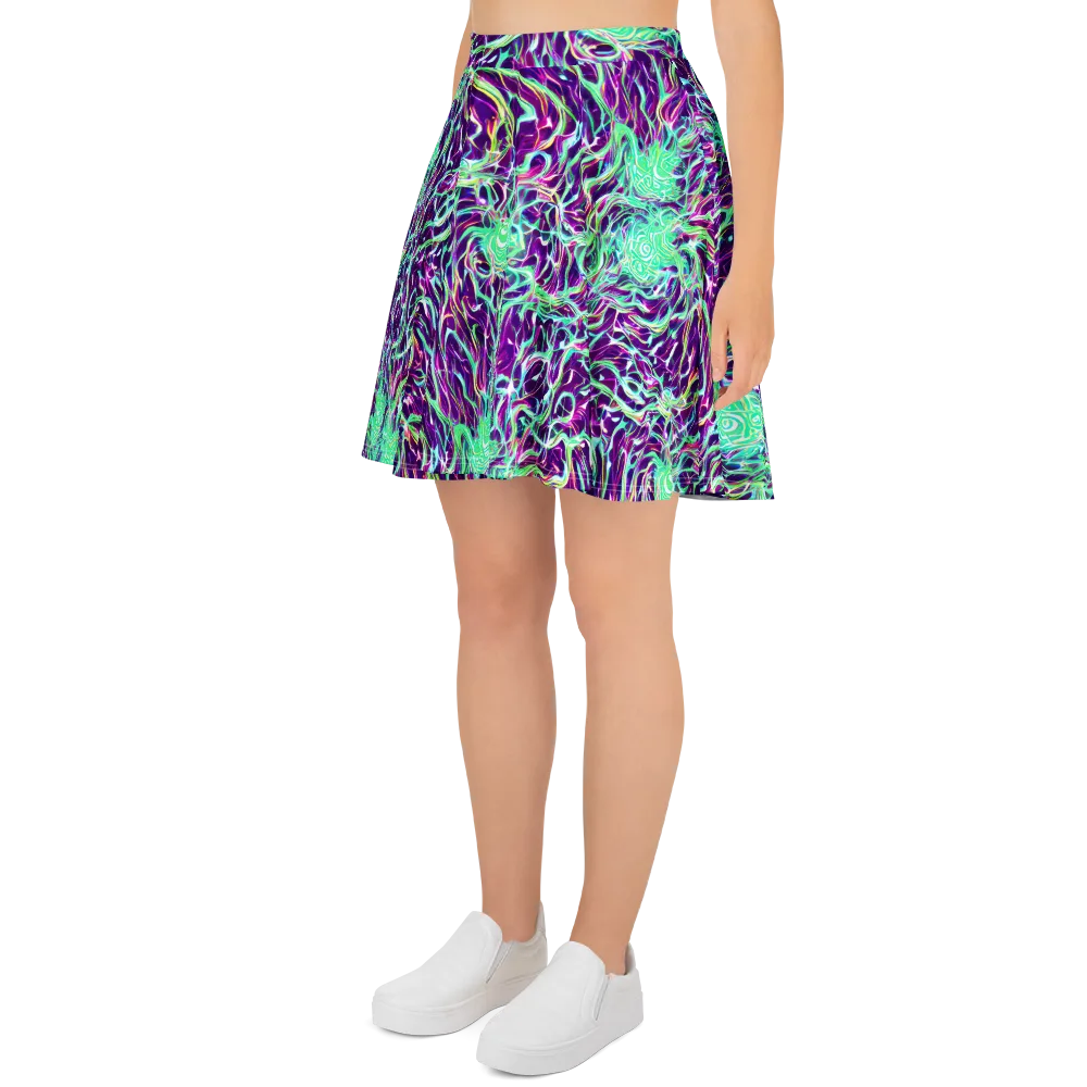 Vivid Nebula on Skater Skirt — Left
