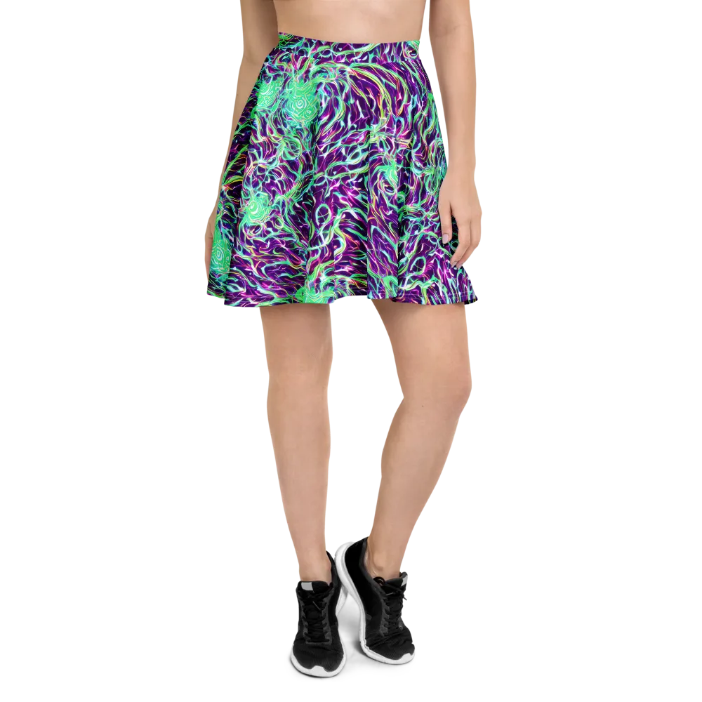 Vivid Nebula on Skater Skirt — Front