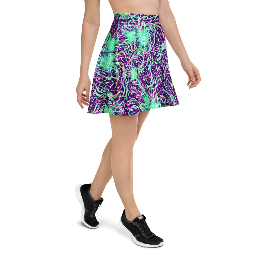 Vivid Nebula on Skater Skirt — Right
