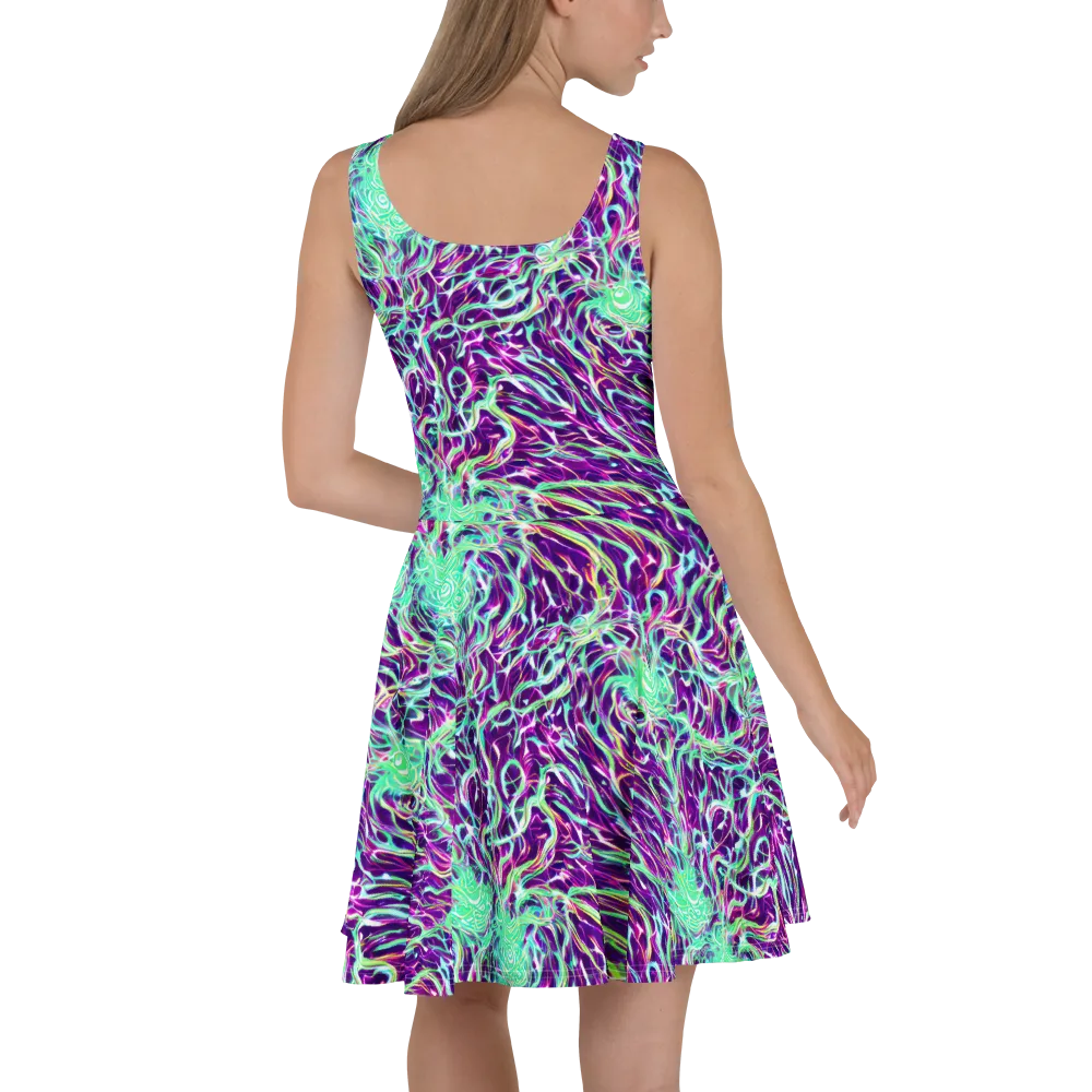 Vivid Nebula on Skater Dress — Back