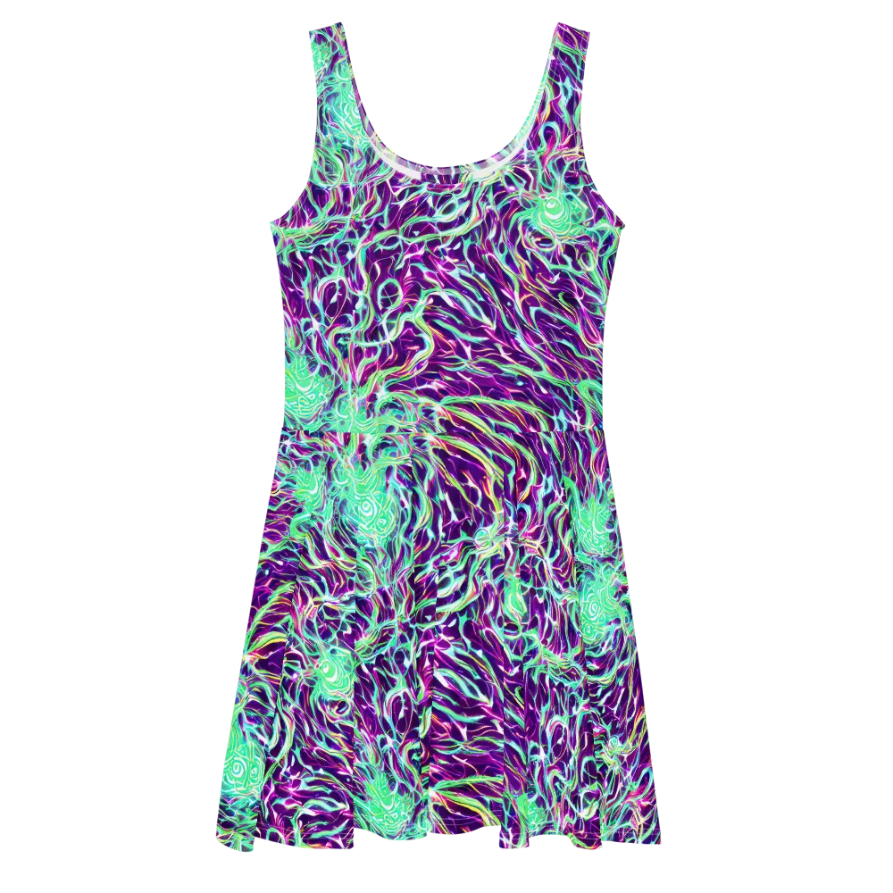 Vivid Nebula on Skater Dress — Front