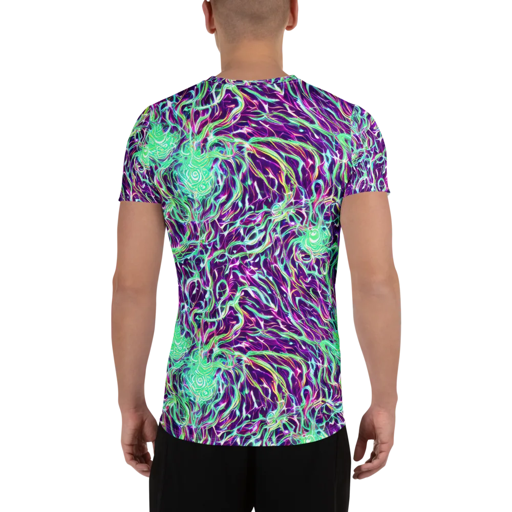 Vivid Nebula on Men's Athletic T-Shirt — Back