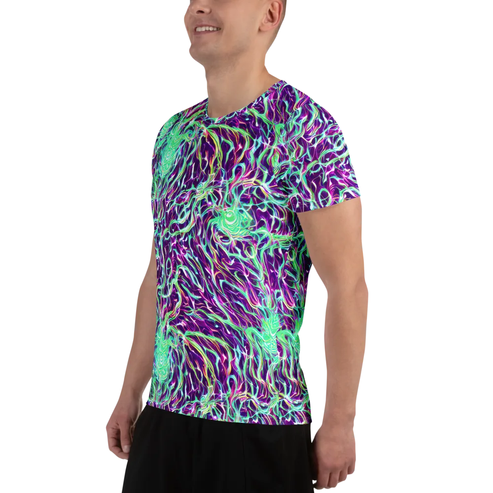 Vivid Nebula on Men's Athletic T-Shirt — Left