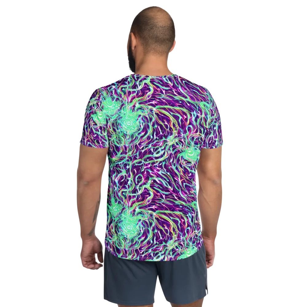 Vivid Nebula on Men's Athletic T-Shirt — Back