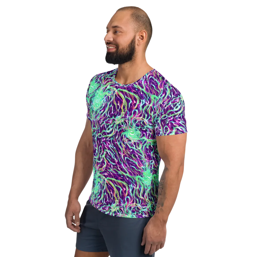 Vivid Nebula on Men's Athletic T-Shirt — Left