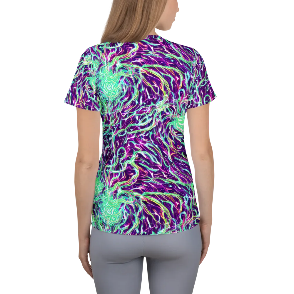 Vivid Nebula on Women's Athletic T-Shirt — Back