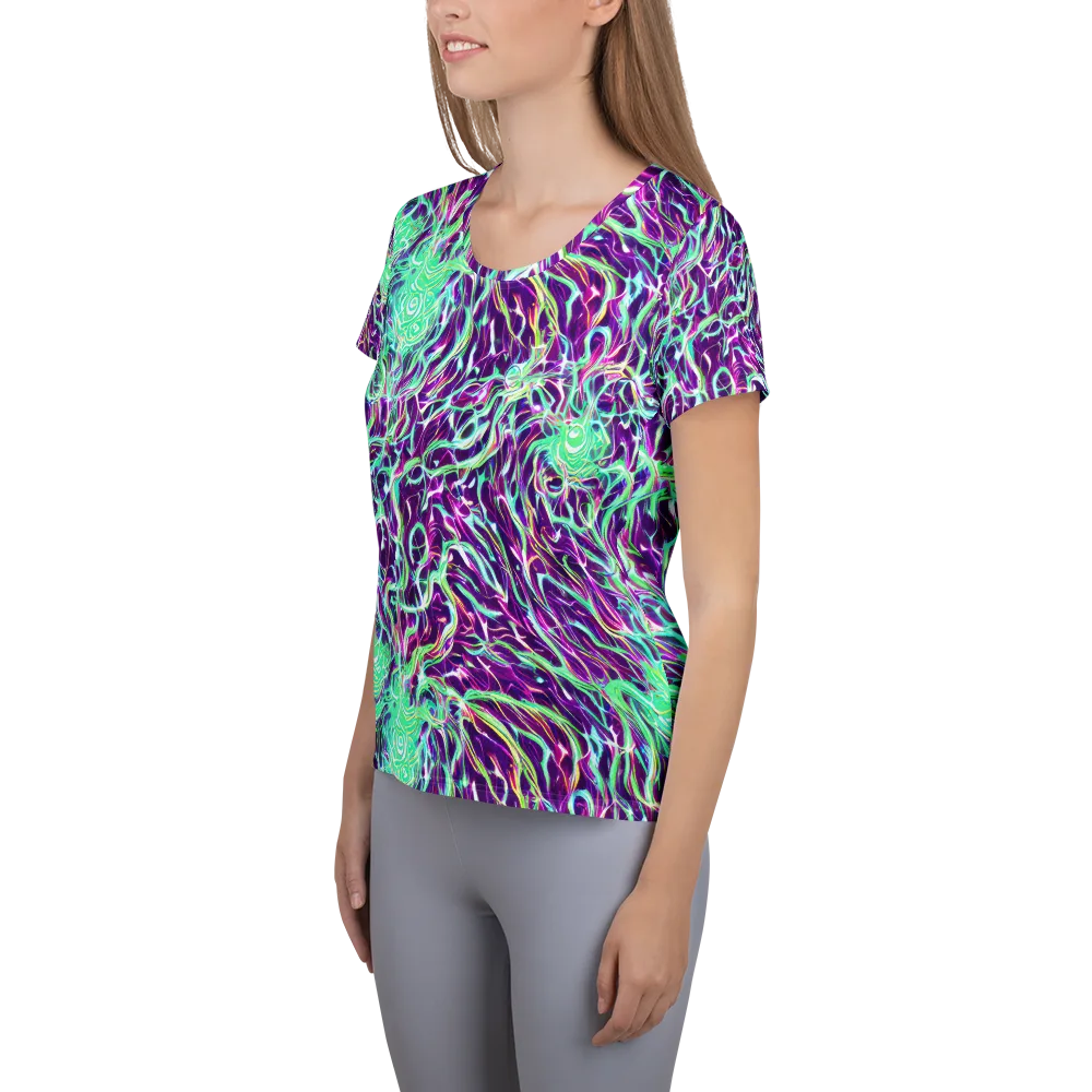 Vivid Nebula on Women's Athletic T-Shirt — Left