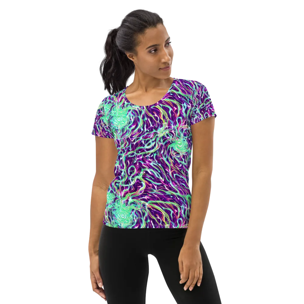 Vivid Nebula on Women's Athletic T-Shirt — Front