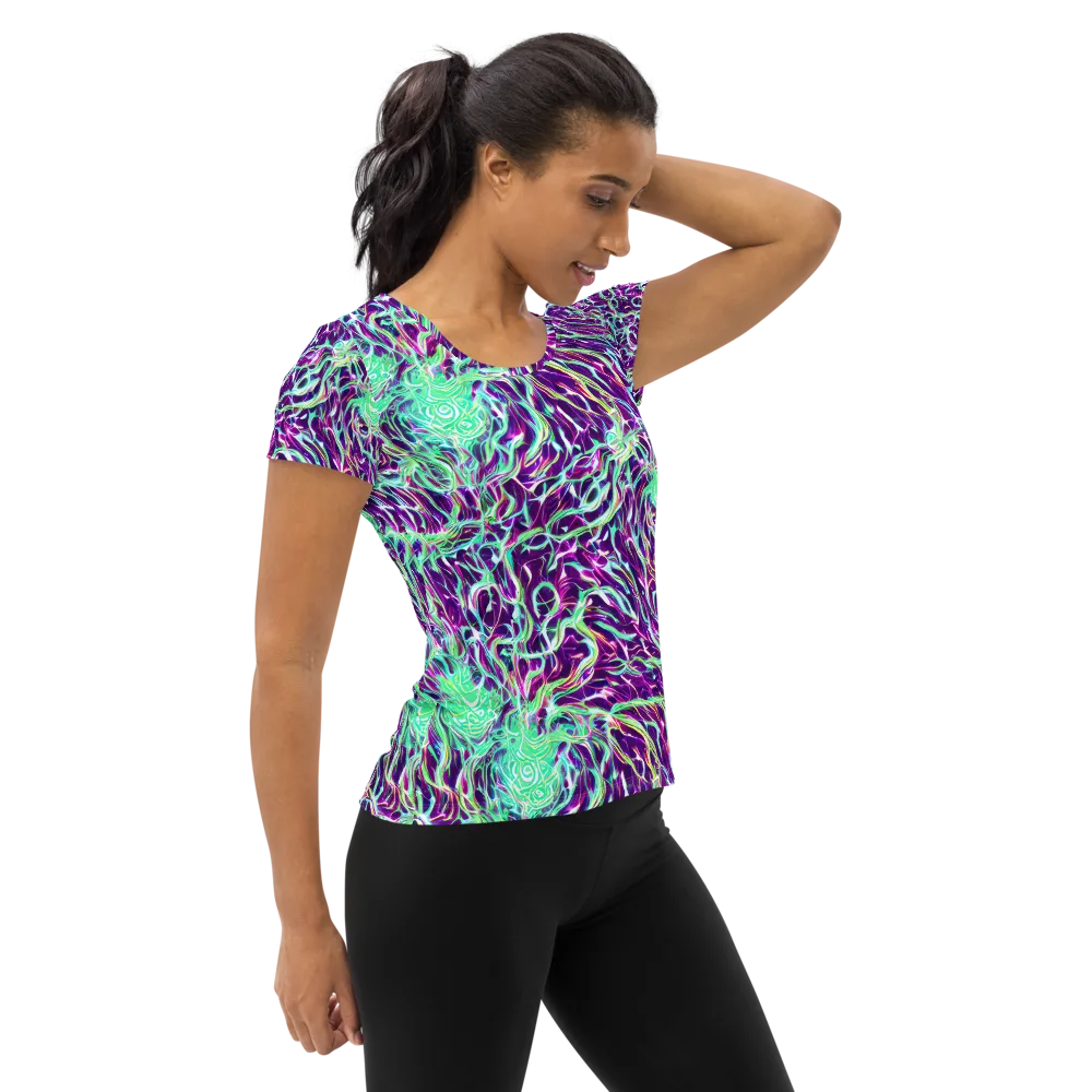 Vivid Nebula on Women's Athletic T-Shirt — Right