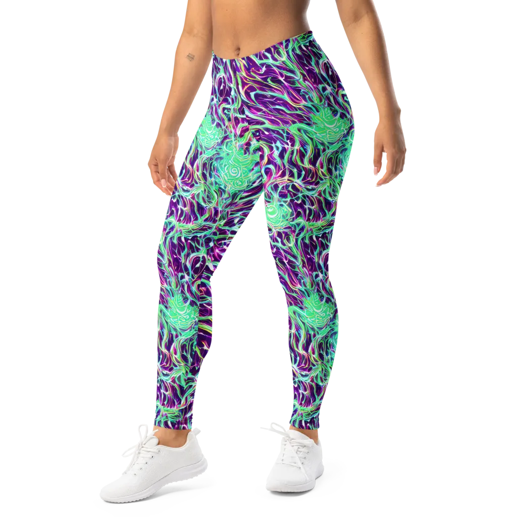 Vivid Nebula on Leggings — Left Front