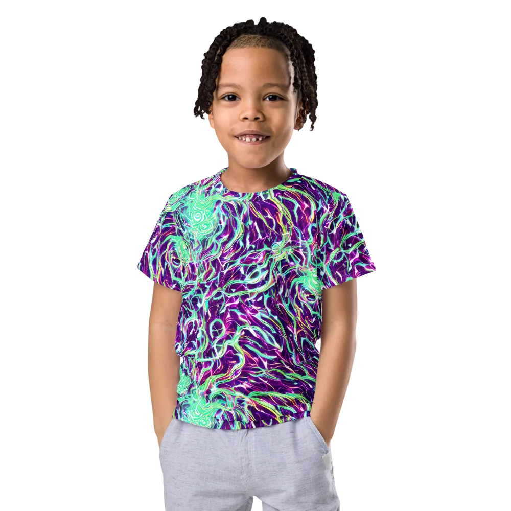 Vivid Nebula on Kids Crew Neck T-Shirt — Front