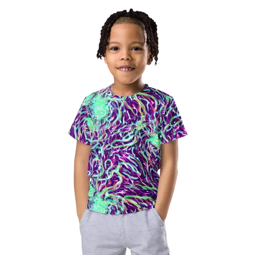 Vivid Nebula on a Kids Crew Neck T-Shirt
