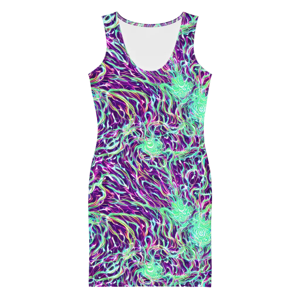 Vivid Nebula on Bodycon Dress — Front