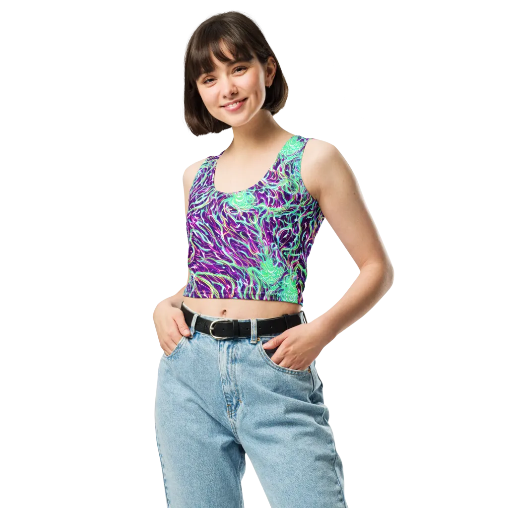 Vivid Nebula on Crop Top — Front