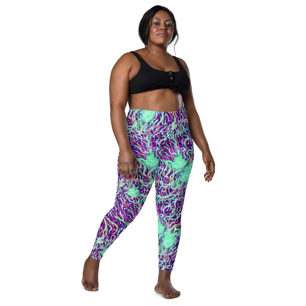 Vivid Nebula on Leggings with Pockets — Front